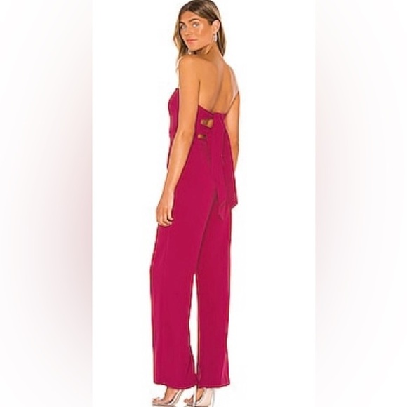 Revolve NBD Ivy jumpsuit in Raspberry pink. - Picture 5 of 7